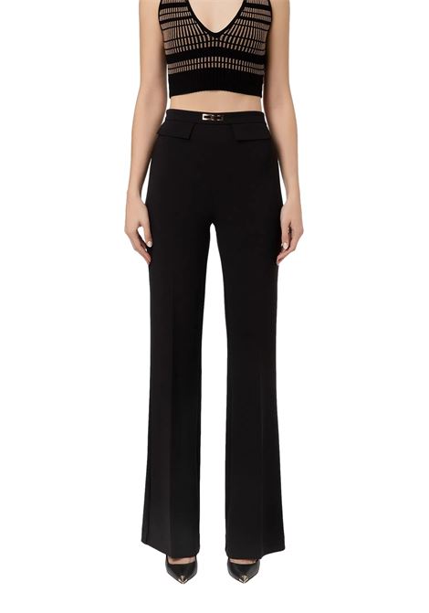 Pantalone in doppio crepe stretch dalla vestibilità a palazzo ELISABETTA FRANCHI | Pantaloni | PA04931E2110